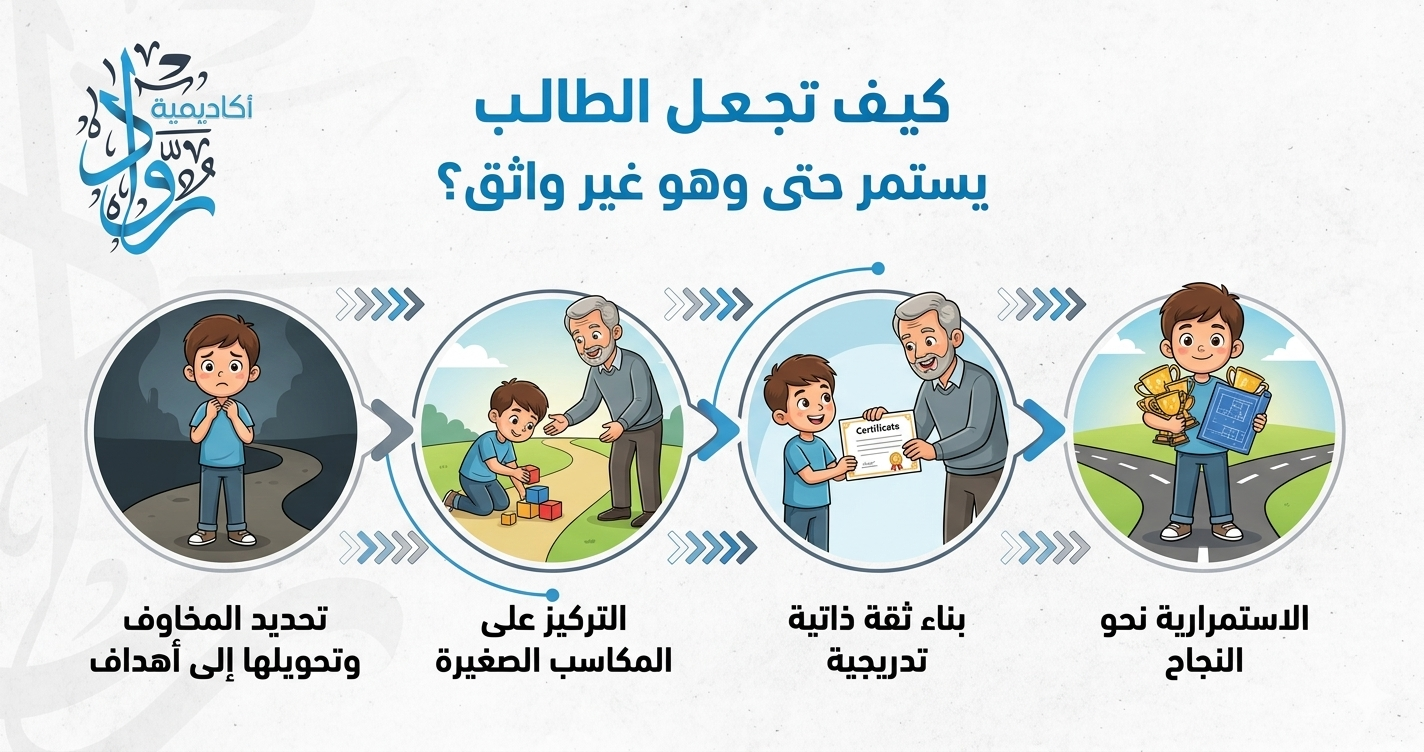 كيف تجعل الطالب يستمر حتى وهو غير واثق؟